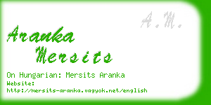 aranka mersits business card